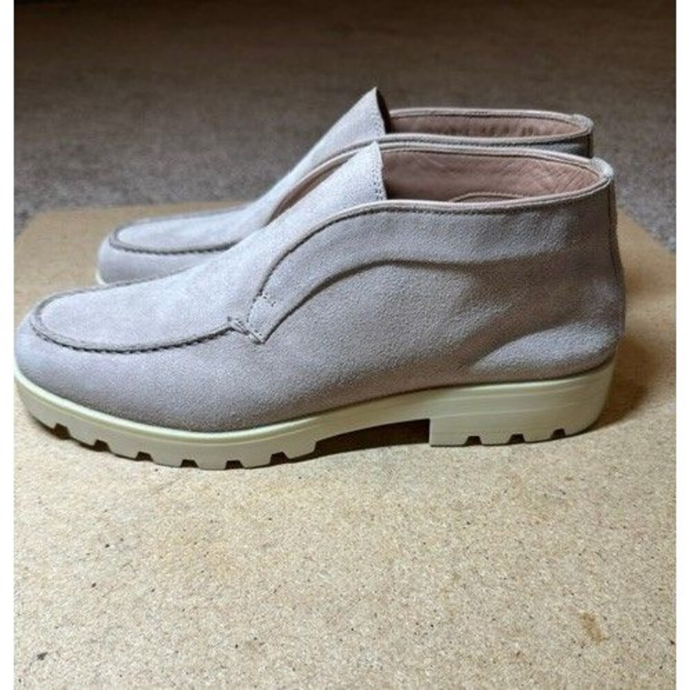 NWOB Santoni Italy Designer Suede Lug Sole Slip On Chukka Shoes Sz 39.5 US 9